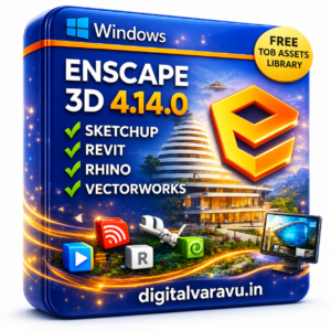 Enscape 3D v4.14 FREE 7GB Assets Library For SketchUp/Revit/Rhino/VectorWorks For Windows (64-Bit)
